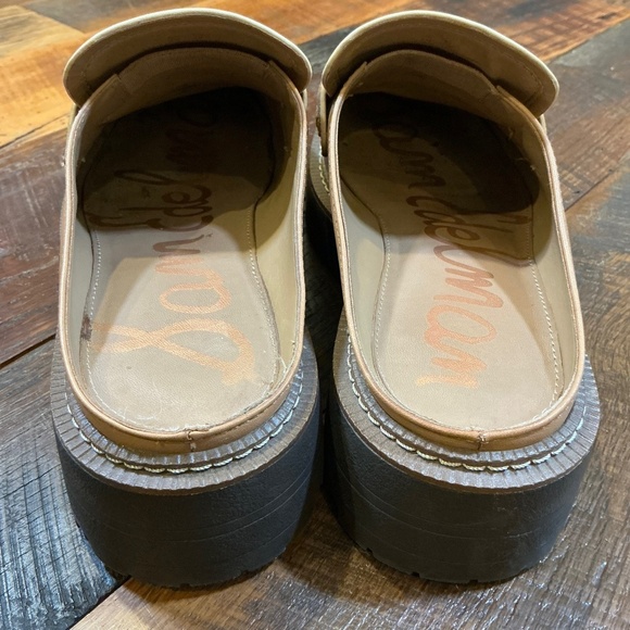 Sam Edelman Lennon Tan Two-Tone Horsebit Loafer Mules Women’s 8 | Chunky Slip-On - Picture 7 of 10